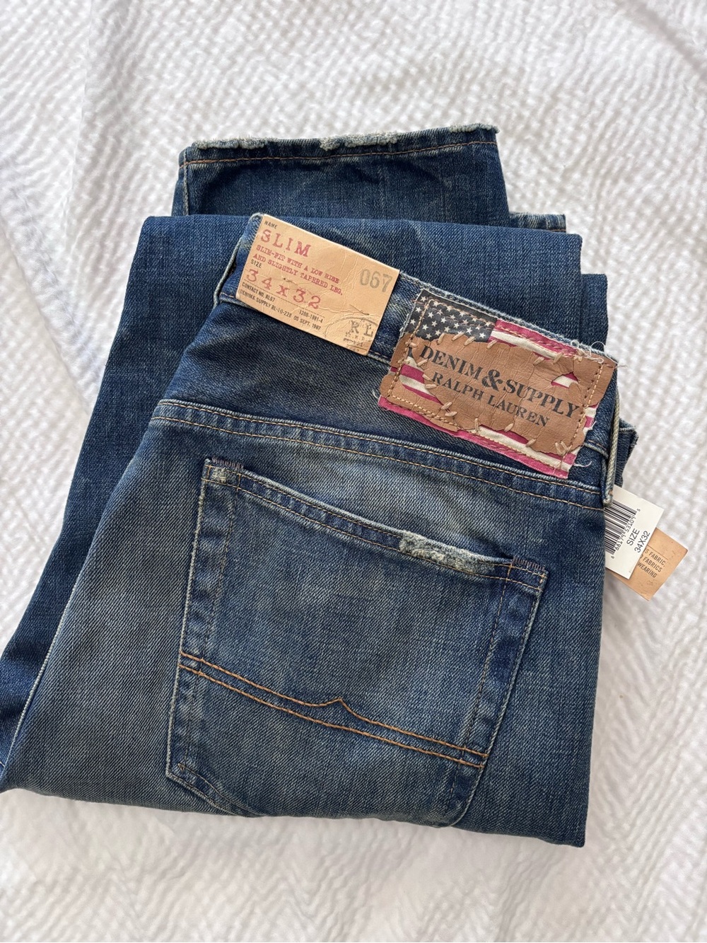 Ralph Lauren Denim & Supply Slim Vintage Rugged Low Rise Tapered Jeans